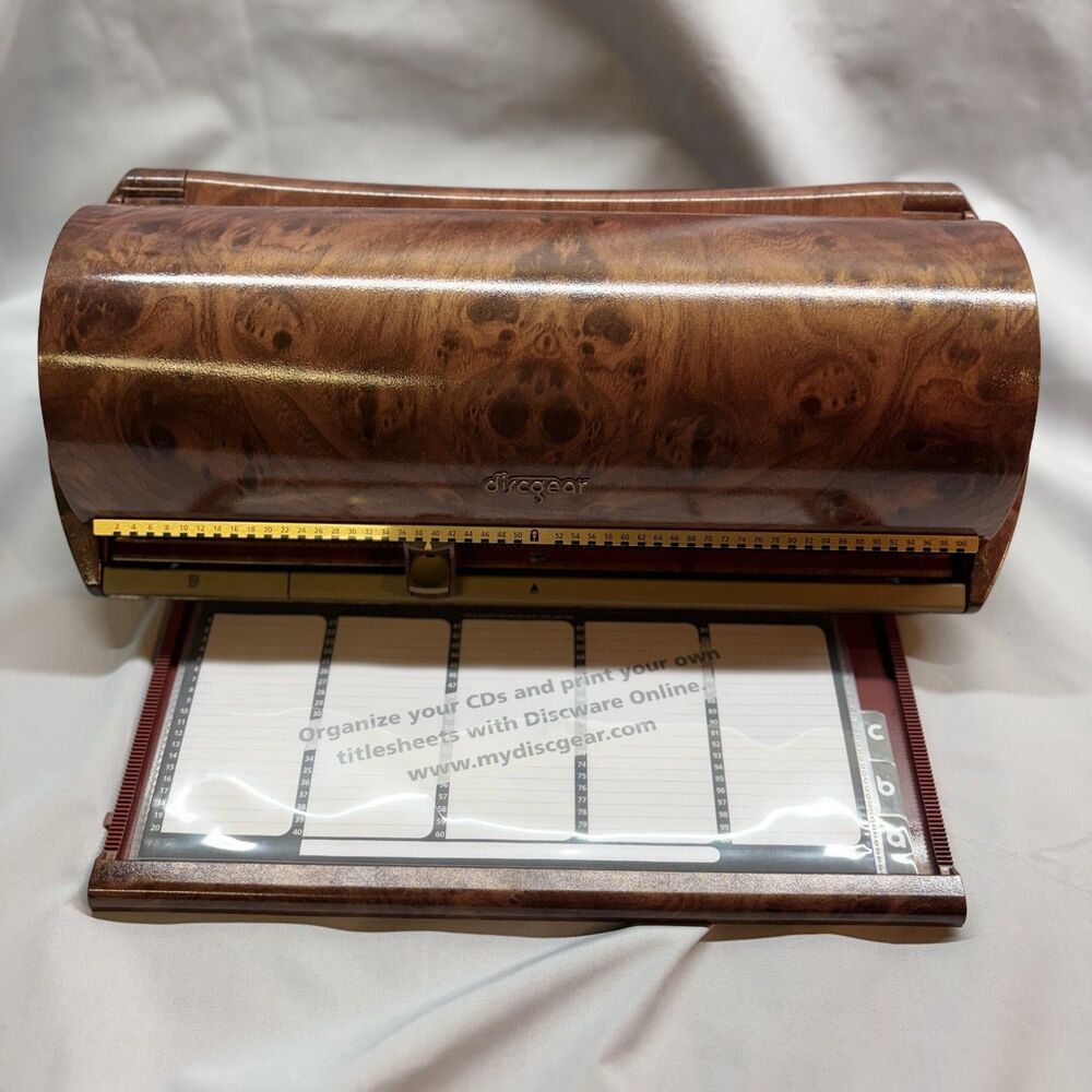 Discgear Selector 100 Faux Burl Wood Storage Organizer CD DVD Blu-Ray Video Game